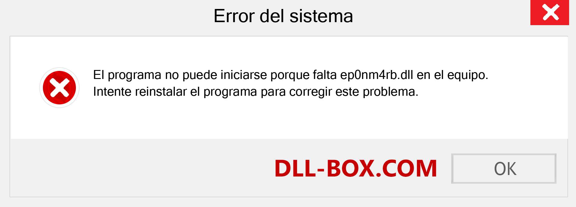 ¿Falta el archivo ep0nm4rb.dll ?. Descargar para Windows 7, 8, 10 - Corregir ep0nm4rb dll Missing Error en Windows, fotos, imágenes